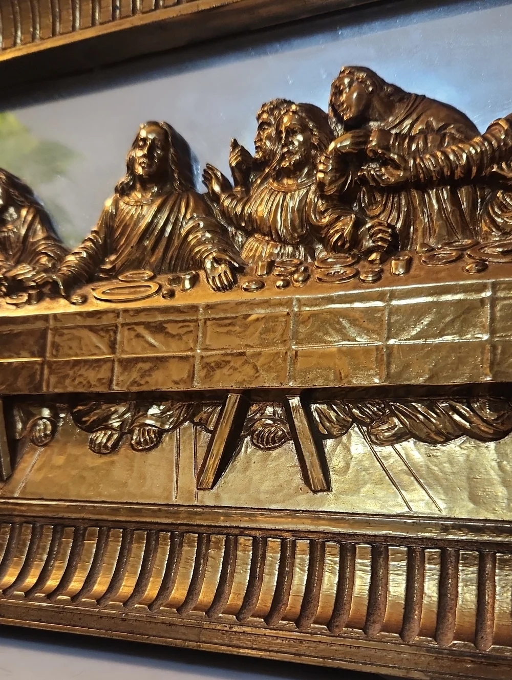 Homeco Vintage Gold Last Supper Wall Plaque Jesus & His Disciples Apostles